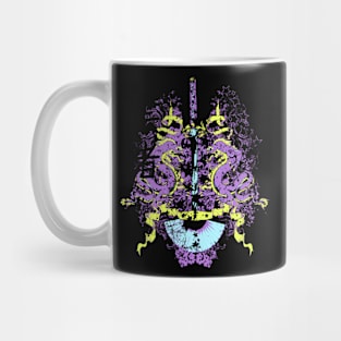 katana with fan mirror dragons Mug